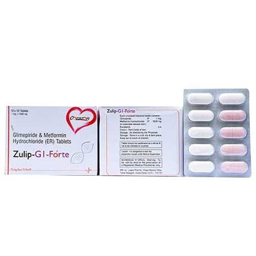 Glimepiride Metformin 1mg 1000mg Tablet